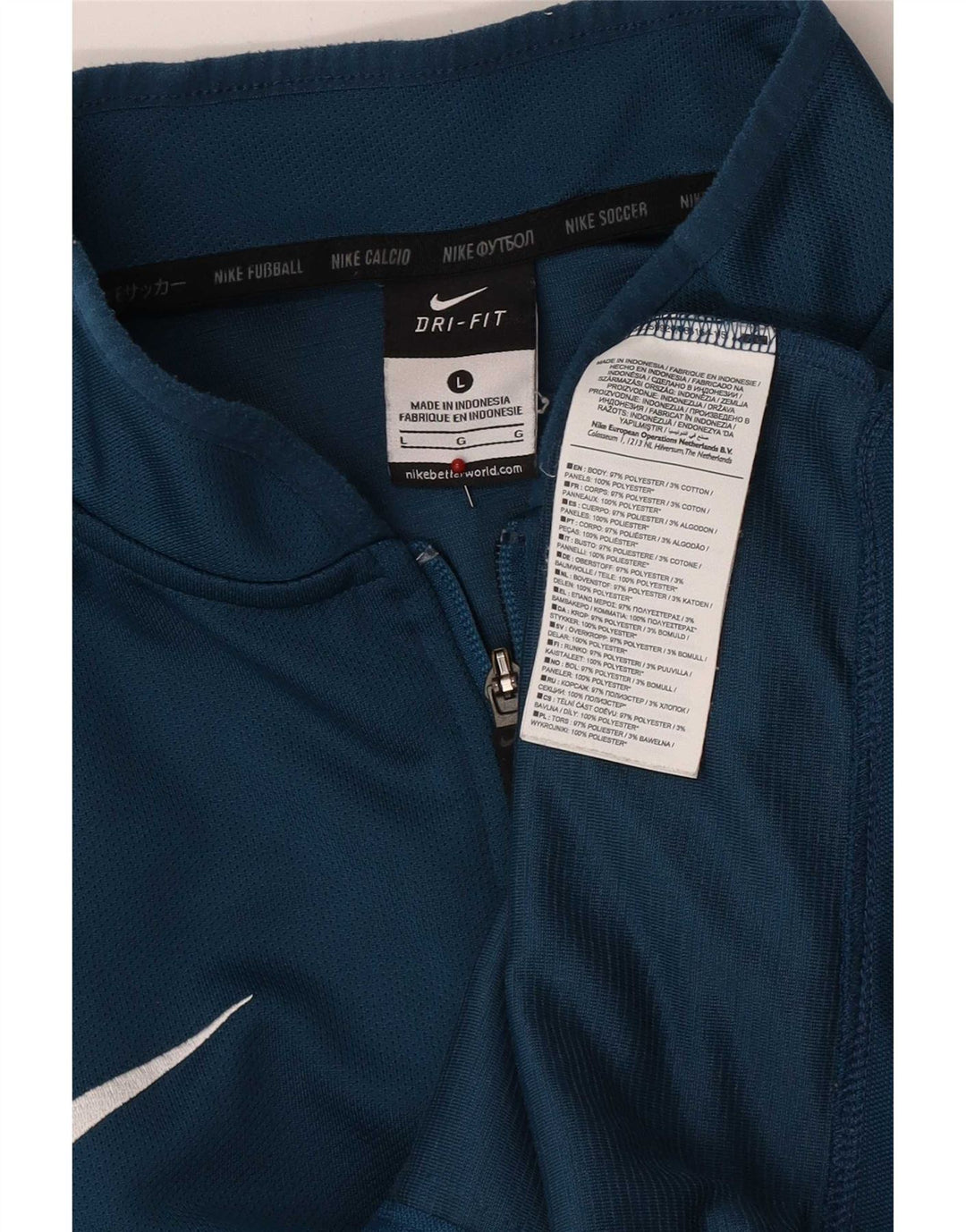 Мужская спортивная куртка Nike Dri Fit, большая синяя полиэстер с цветными блоками