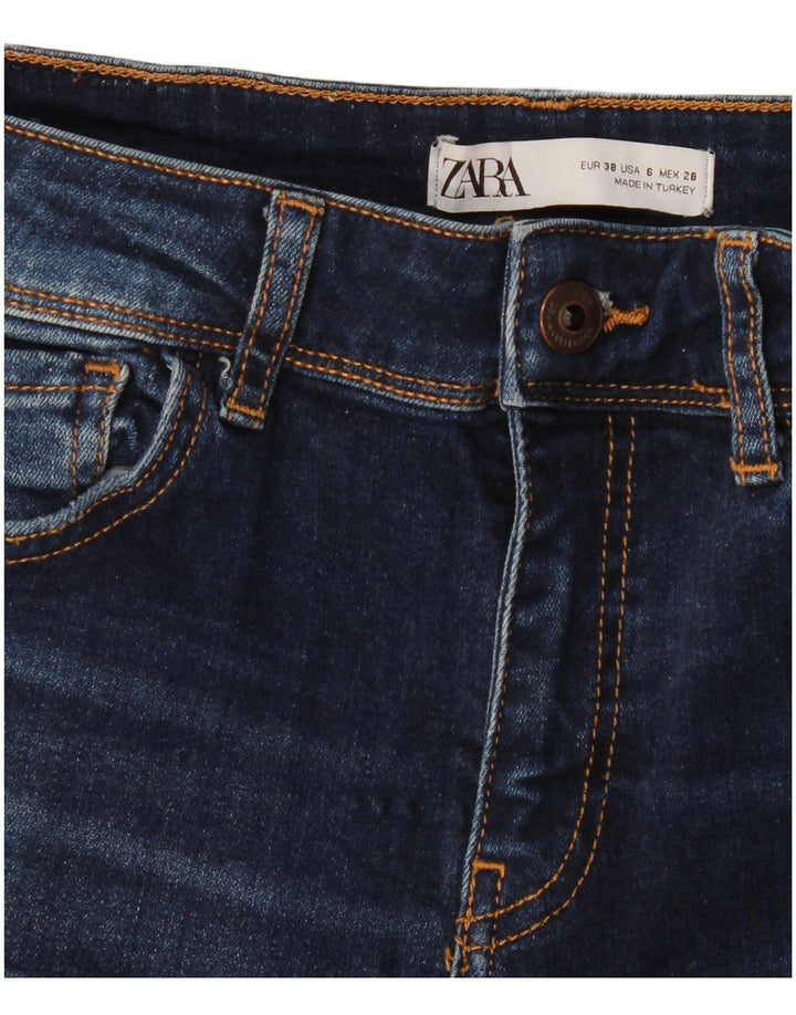 Женские укороченные джинсы Zara EU 38 Small W28 L26 Темно-синие