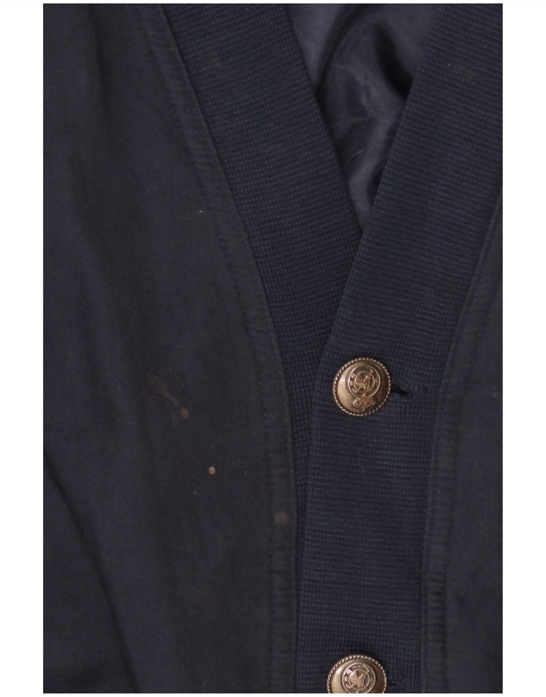 Винтажная мужская куртка-бомбер UK 40, большая темно-синяя шелковая ткань