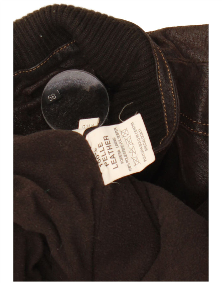 Куртка мужская кожаная VINTAGE IT 56 3XL Коричневая кожа