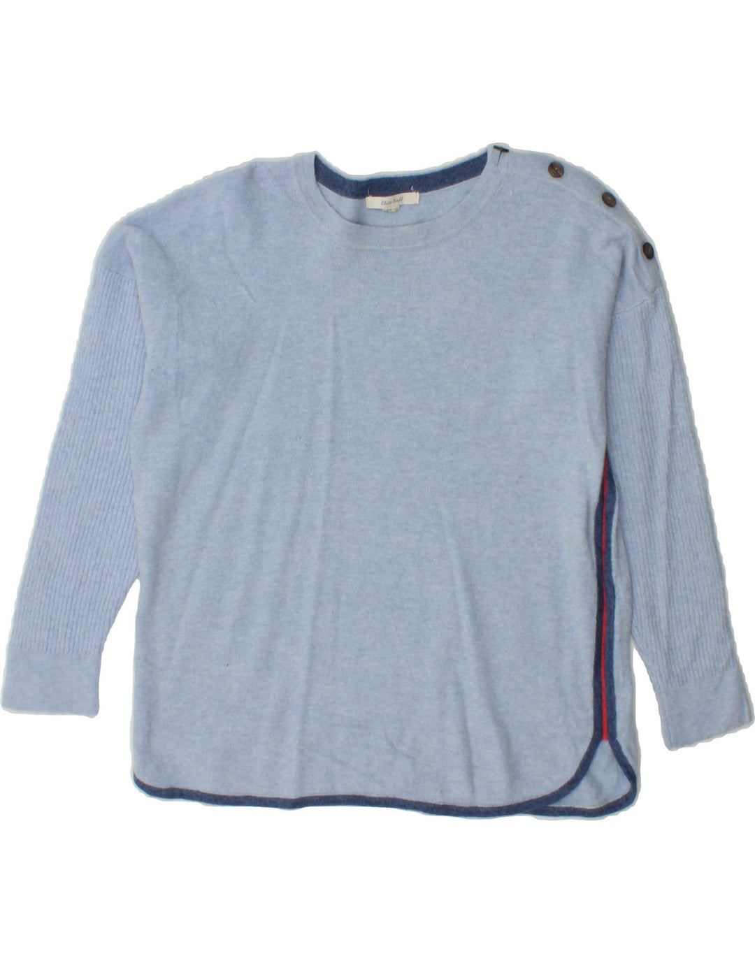 WHITE STUFF Womens Boat Neck Jumper Sweater UK 12 Medium Blue Viscose Vintage White Stuff and Second-Hand White Stuff from Messina Hembry 