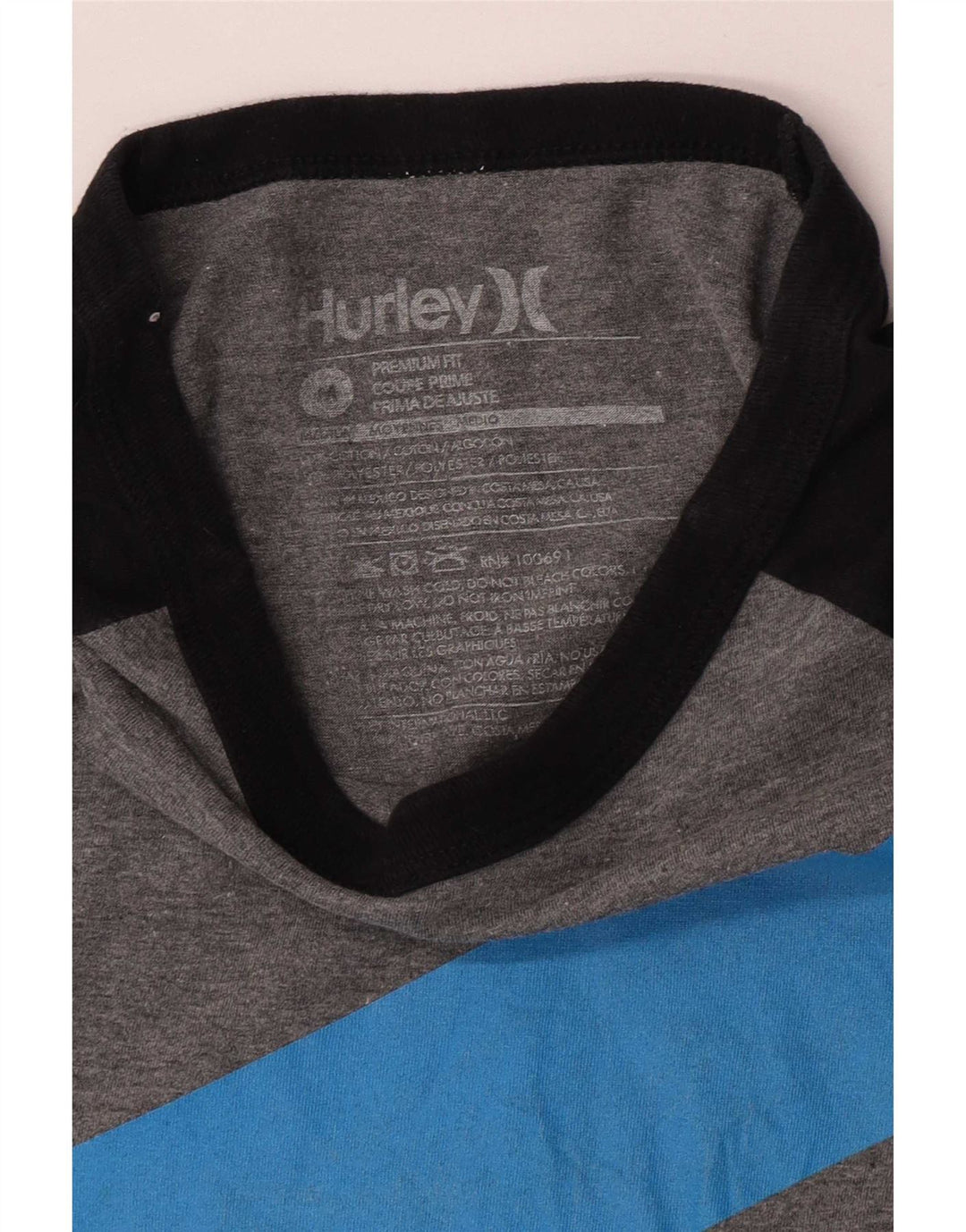 Топ премиум-класса с рисунком для мальчиков Hurley, с длинными рукавами, 15–16 лет, средний серый