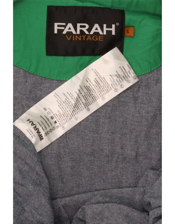 Мужская дождевик Farah с капюшоном UK 40, большой зеленый хлопок