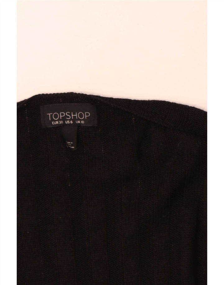 Женский длинный длинный открытый кардиган Topshop UK 10, маленький черный