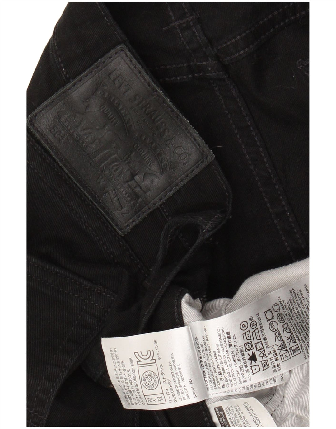 Мужские прямые джинсы LEVI'S 504 W36 L32, черный хлопок