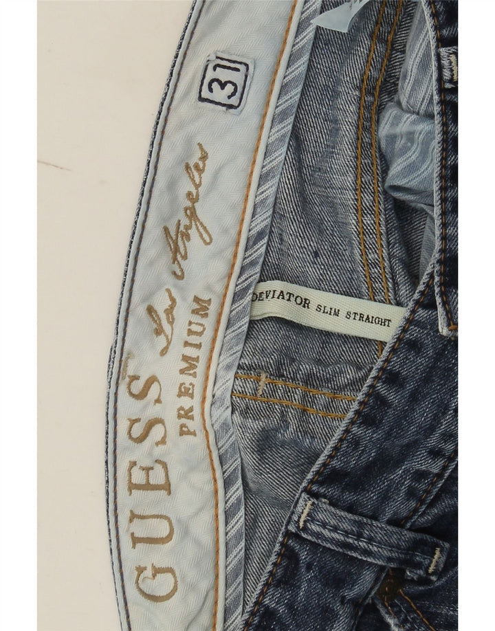 Мужские потертые узкие джинсы Guess W31 L30, синие, хлопок