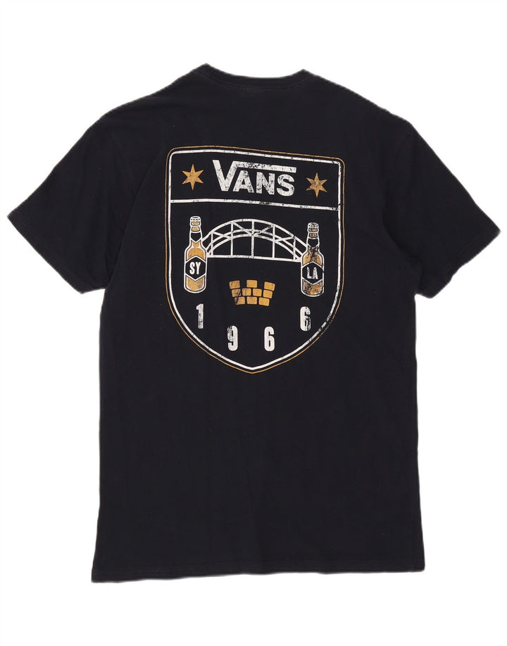 Мужская футболка с рисунком Vans, темно-синий, хлопковый топ среднего размера