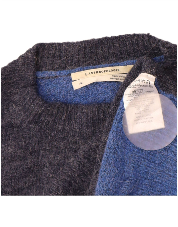 Женский джемпер с круглым вырезом ANTHROPOLOGIE UK 18 XL, темно-синий