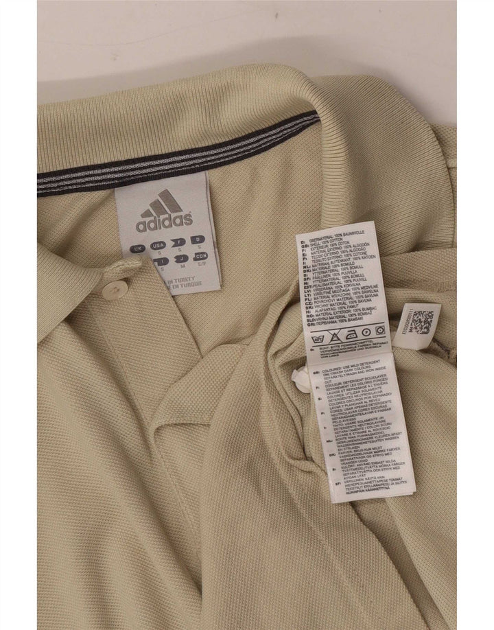 Мужская рубашка-поло Adidas, маленькая, бежевая, хлопок