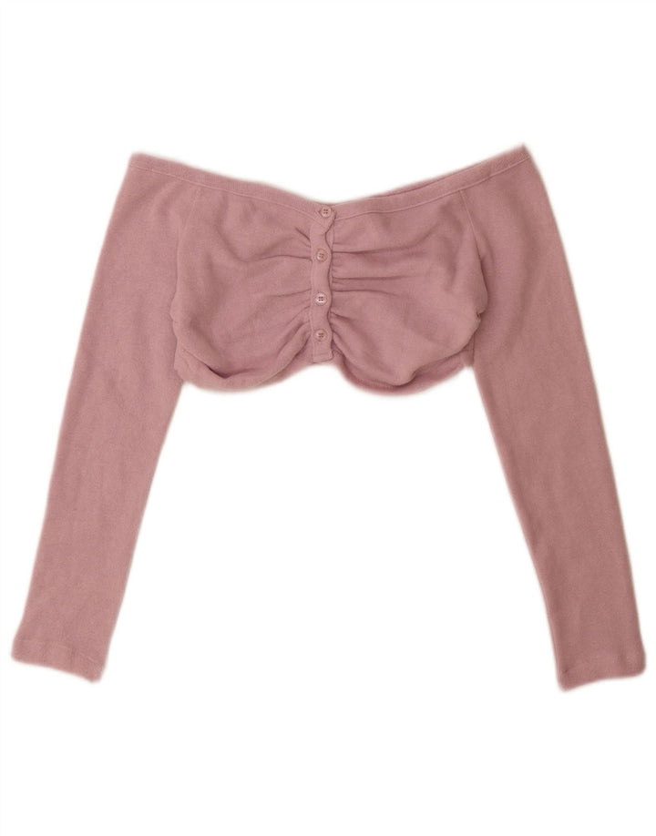 Женский укороченный кардиган Zara UK 12, средний розовый