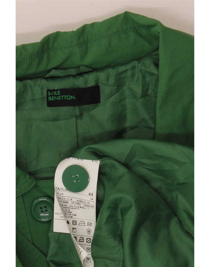 Женский тренч Benetton IT 44 Средний зеленый хлопок