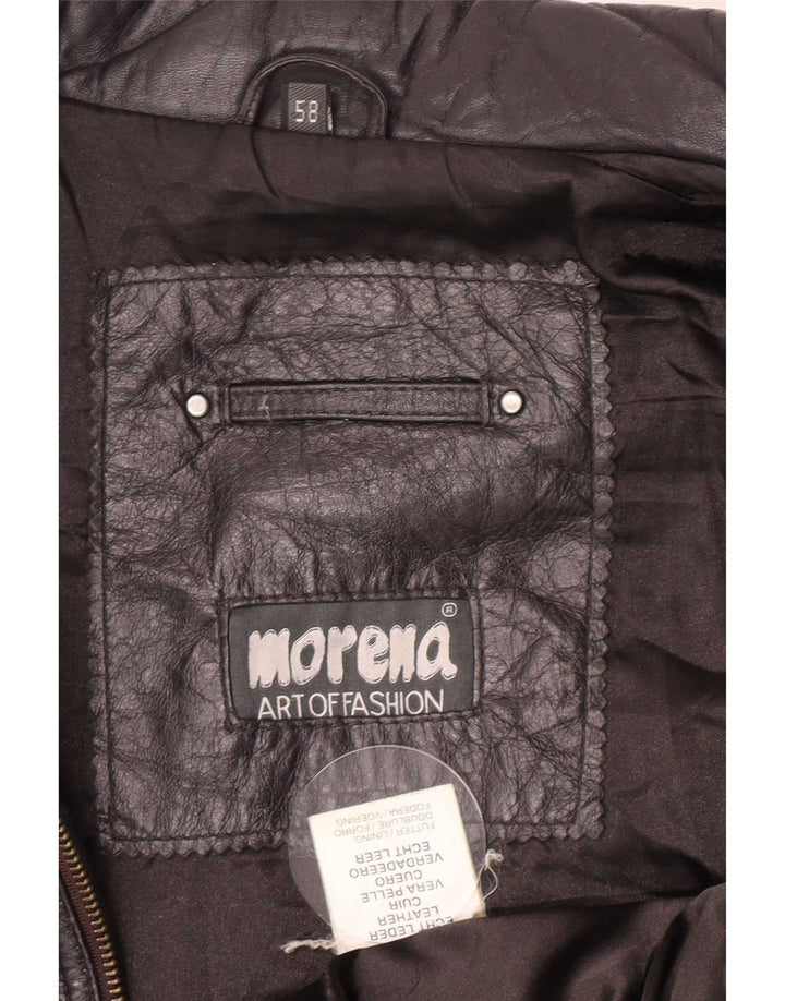 Мужская кожаная куртка Morena UK 44 2XL Темно-синяя байкерская