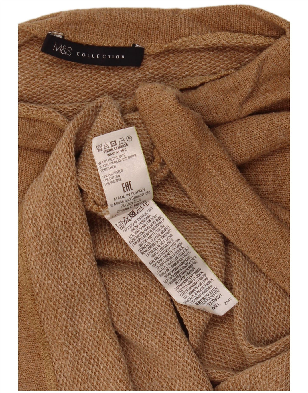Женская укороченная блузка Market & Spruce UK 14, большой размер, бежевый полиэстер