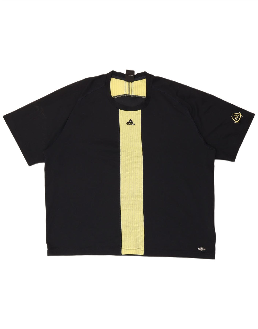 Мужская футболка ADIDAS Climacool, верх 2XL, черный полиэстер с цветными блоками