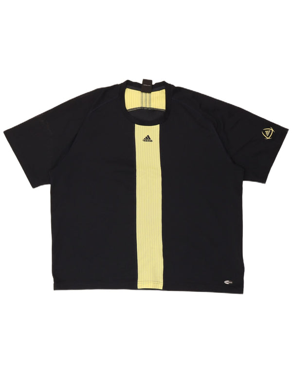 Мужская футболка ADIDAS Climacool, верх 2XL, черный полиэстер с цветными блоками