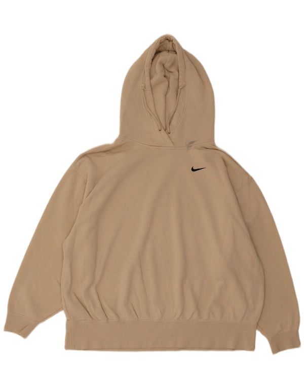 Мужской джемпер свободного покроя с капюшоном Nike XL, бежевый, хлопок