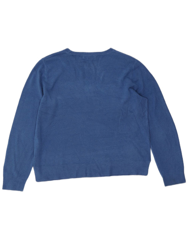 Женский джемпер с вырезом «лодочка» Marks & Spencer, Великобритания, 18 XL, синий акрил