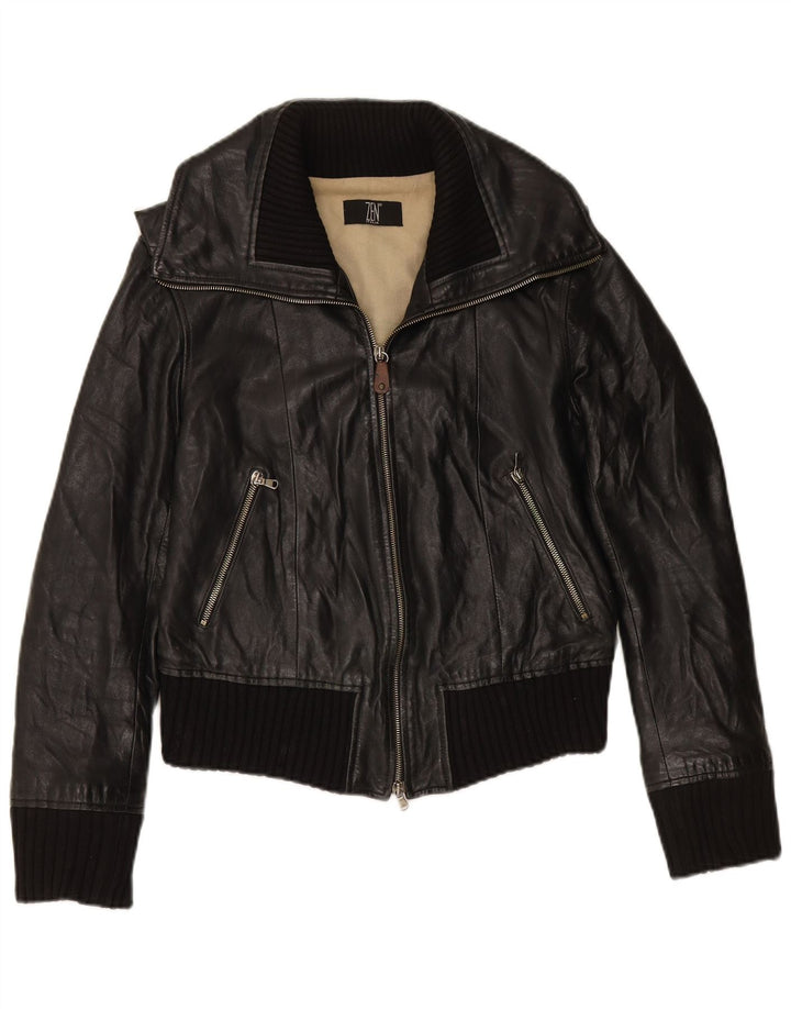 Женская кожаная куртка ZEN IT 46 Большая черная кожа