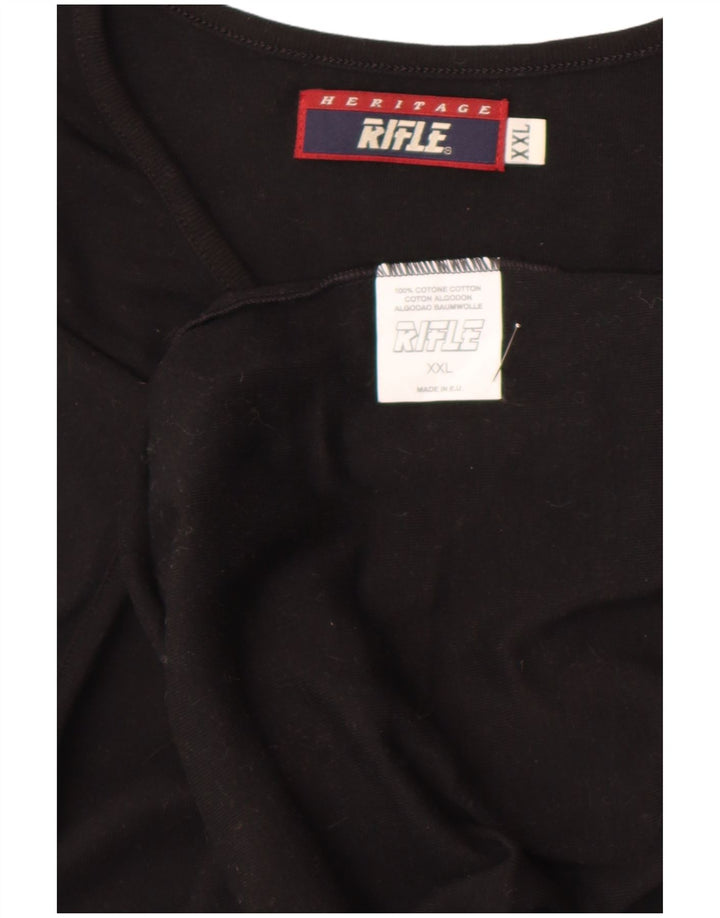 Мужская футболка Rifle Top 2XL, черный хлопок