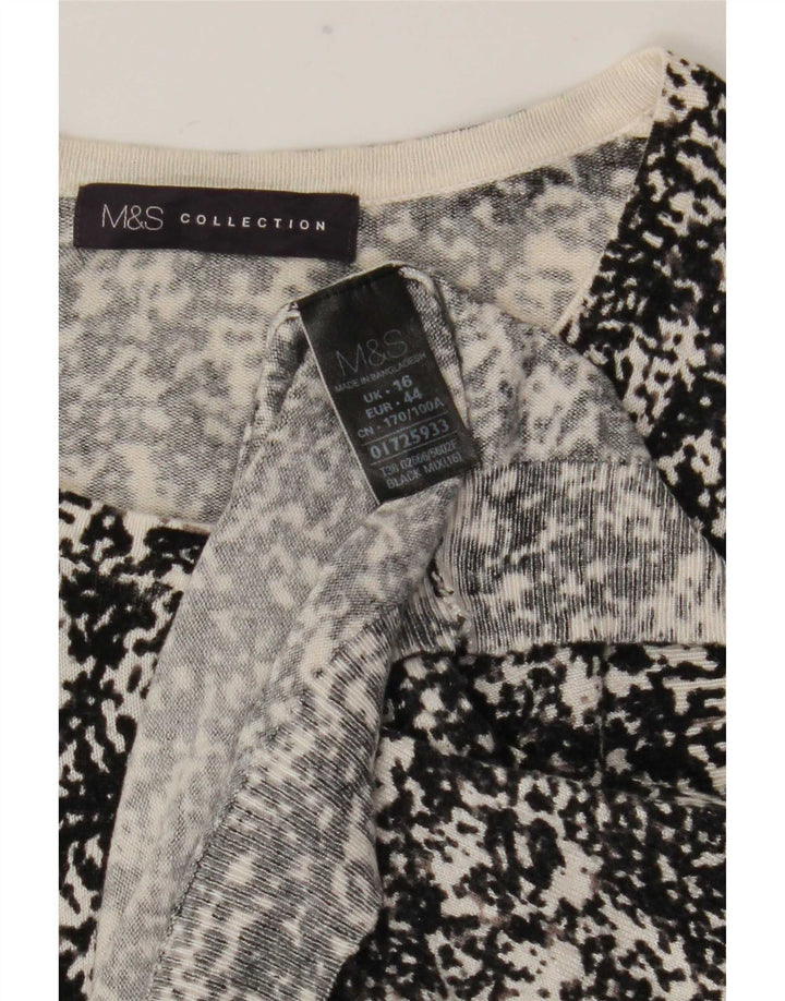 Женский кардиган с абстрактным узором Marks & Spencer, Великобритания 16, большой черный