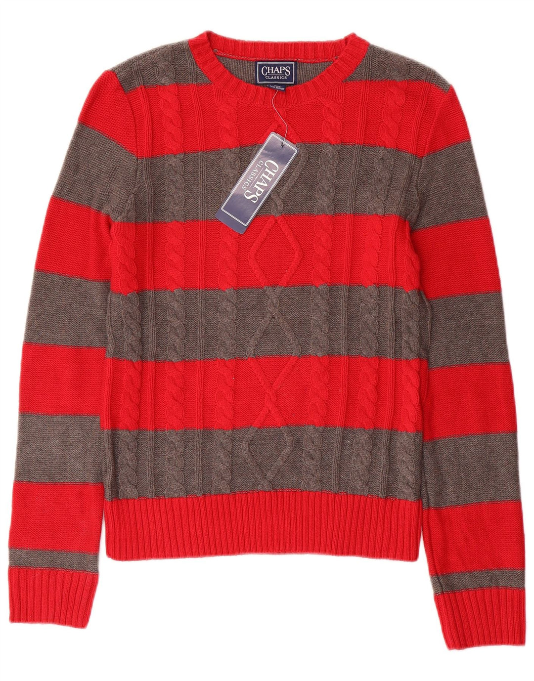 Женский классический джемпер с вырезом «лодочка» Chaps, Великобритания, 10 маленьких красных полосок