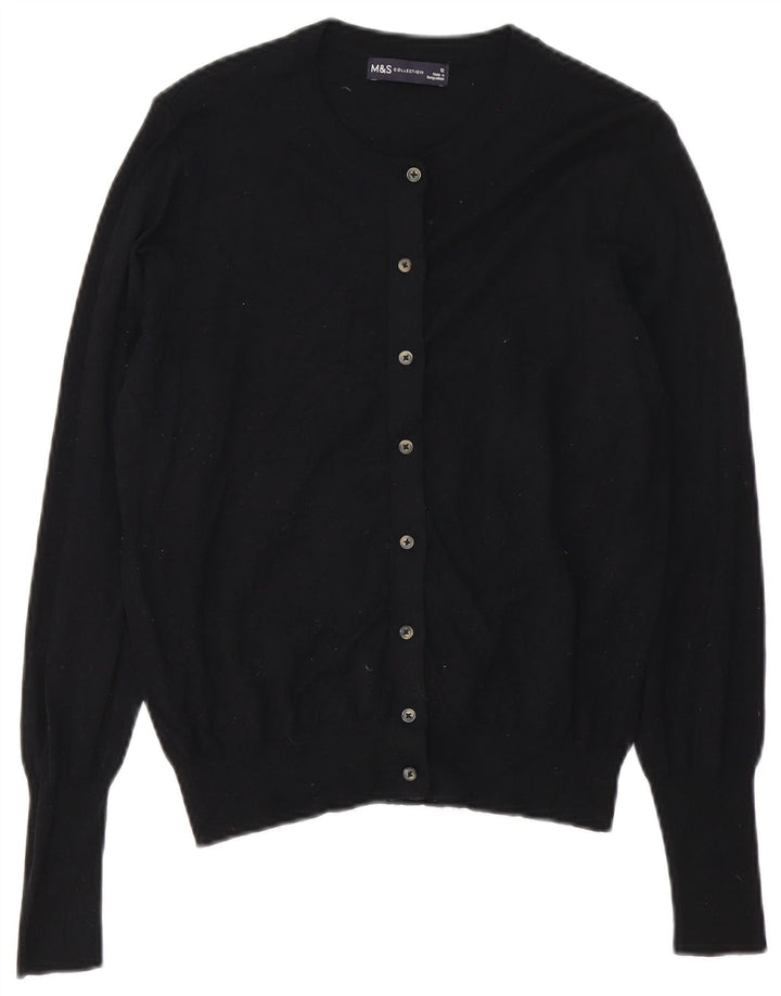 Женский кардиган MARKS & SPENCER UK 12, средний черный, вискоза