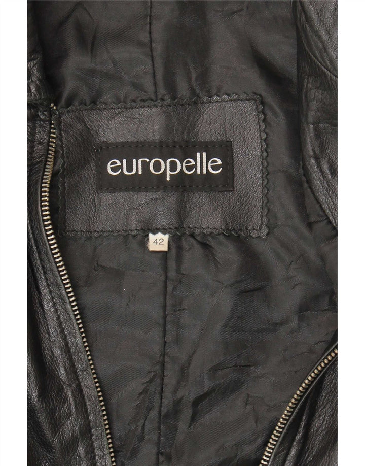 Винтажная женская кожаная куртка IT 42 Medium Black