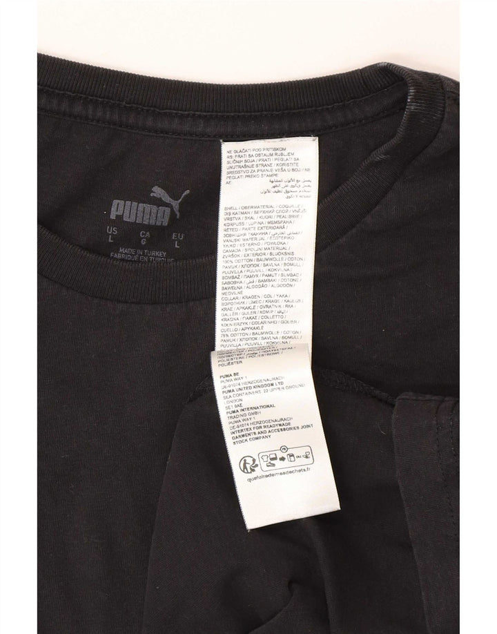 Мужская футболка Puma, большой черный хлопок