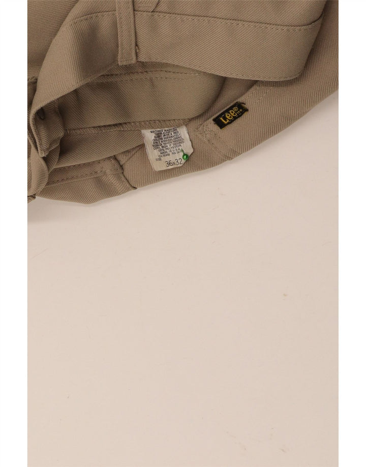 Мужские прямые повседневные брюки LEE W36 L26 бежевого цвета из полиэстера