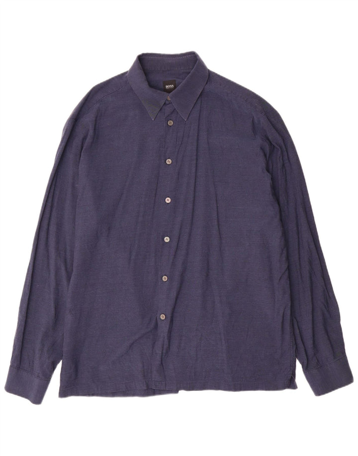 Мужская рубашка Hugo Boss XL темно-синяя