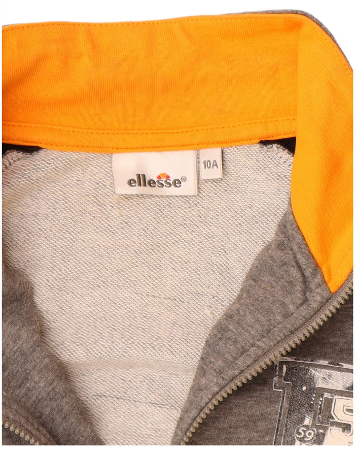 Спортивный костюм Ellesse для мальчиков с графическим рисунком, верхняя куртка 9–10 лет, серая с цветными блоками