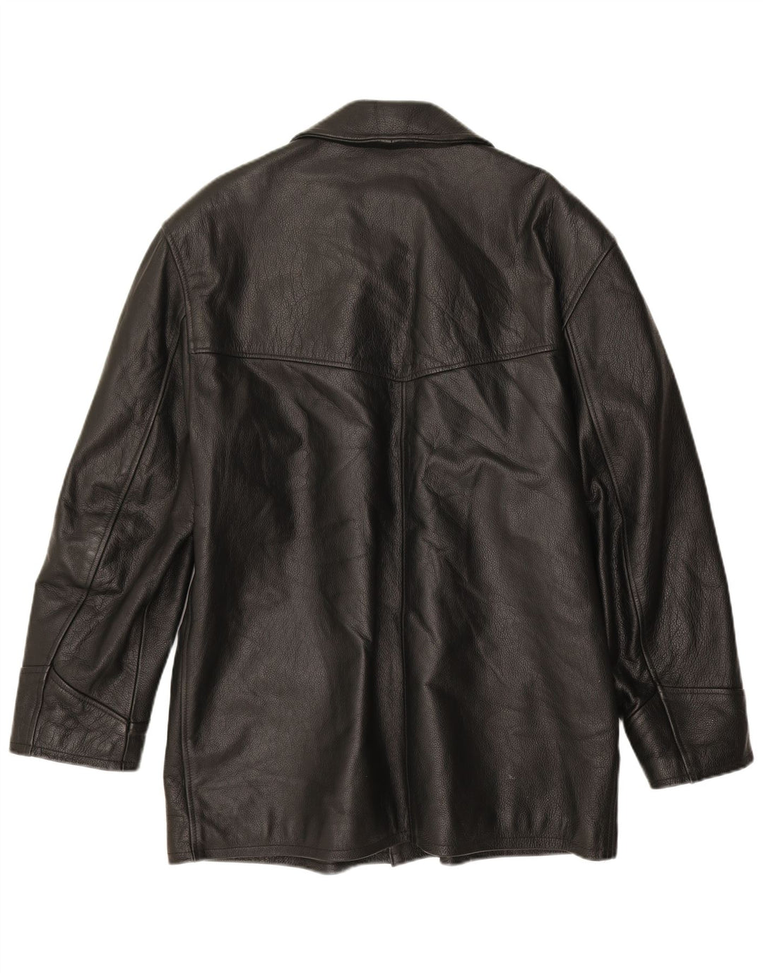 Винтажная мужская кожаная куртка UK 40, большая черная кожаная