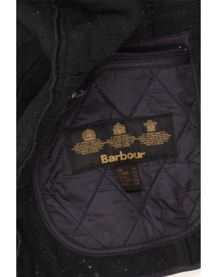 Женская стеганая куртка Barbour UK 14, большая, темно-синяя, с цветными блоками