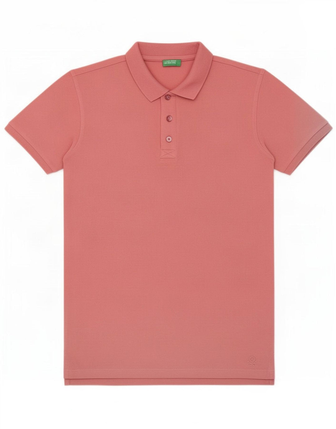 Мужская рубашка поло Benetton Regular, маленькая розовая, хлопок