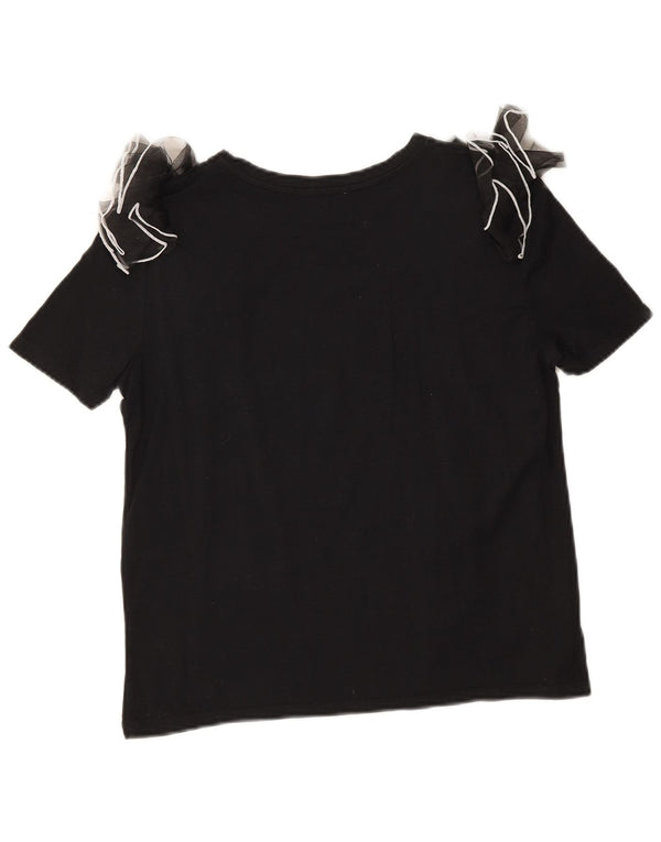 Женская блузка Zara Top UK 10, маленький черный хлопок
