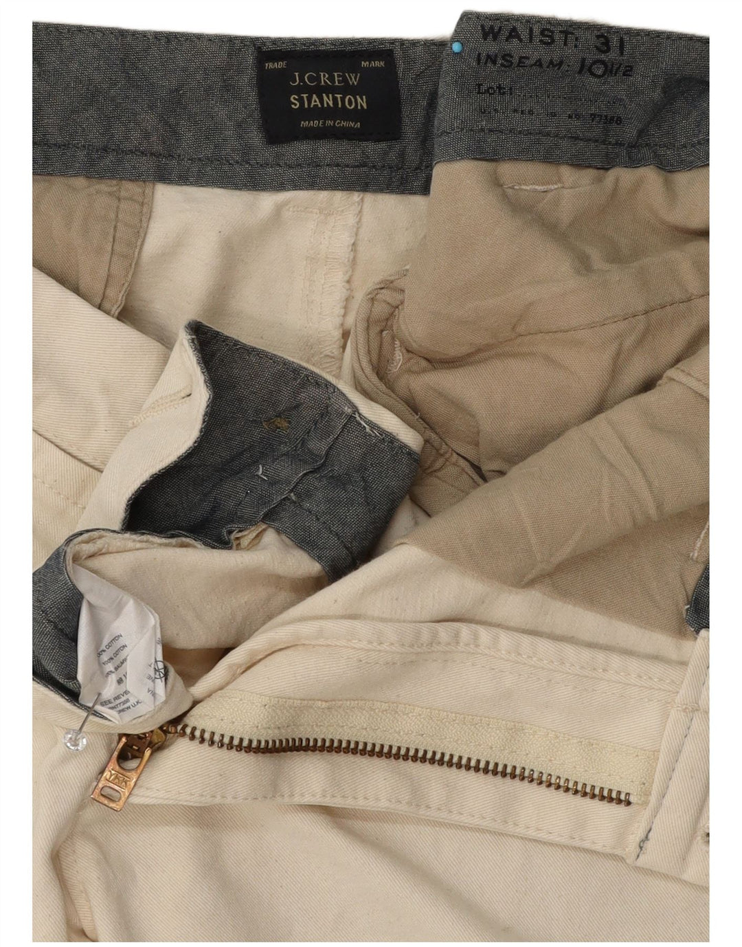 Мужские шорты чинос J. Crew Stanton W31, средний цвет, белый хлопок, хлопок