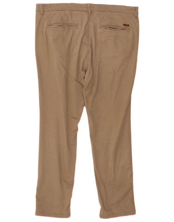 Jack & Jones Mens Slim Chino Trousers W36 L30 Beige Cotton