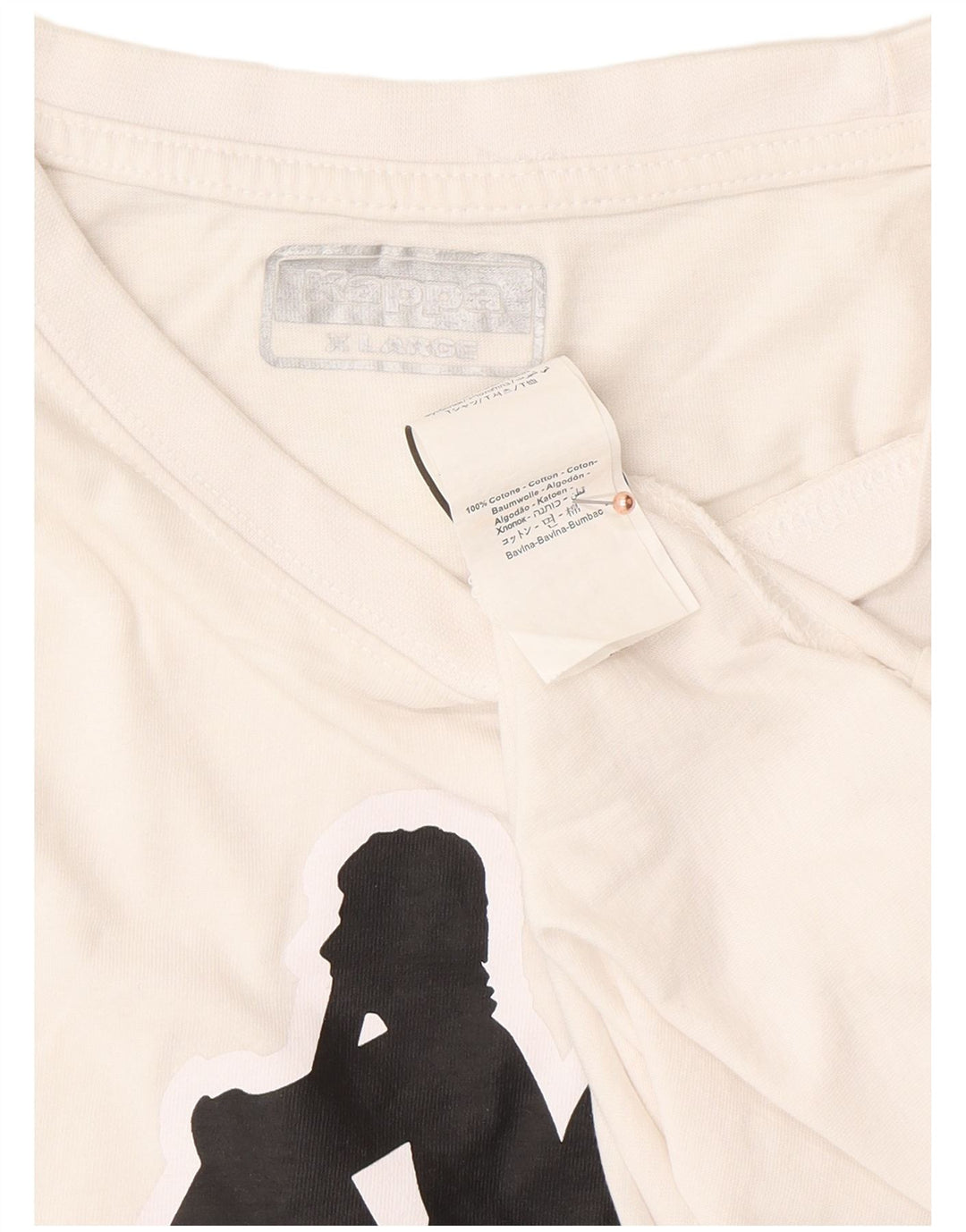 KAPPA Мужская футболка с рисунком Топ XL Белый Хлопок