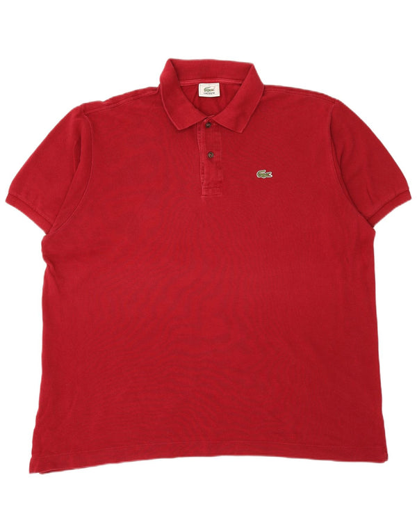 Мужская рубашка-поло LACOSTE, размер 7, 2XL, бордовый хлопок