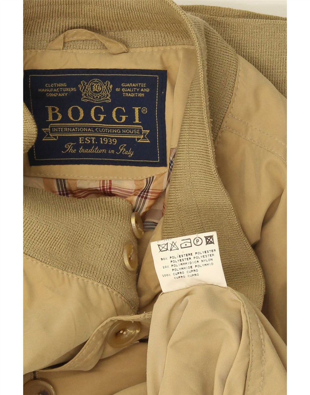 Мужская куртка-бомбер Boggi IT 50, большой цвет хаки, полиэстер