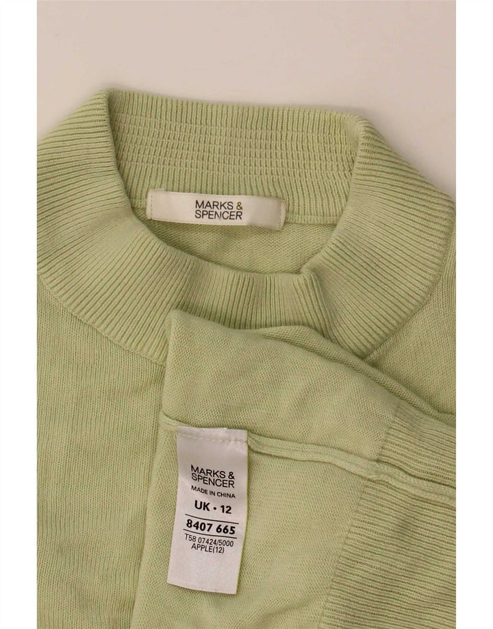 Женский укороченный джемпер с высоким воротником Marks & Spencer, Великобритания 12, средний зеленый цвет