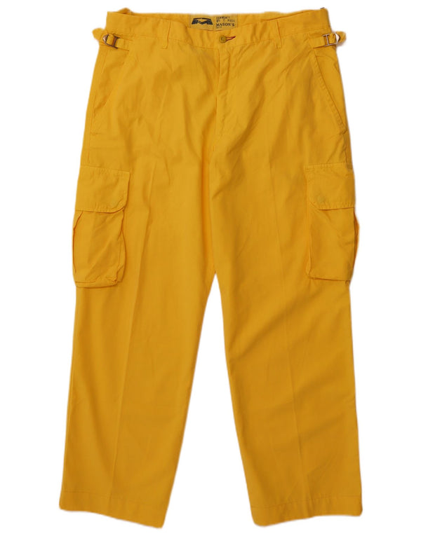 Мужские прямые брюки карго Mason's IT 52 XL W36 L28 Желтые хлопковые