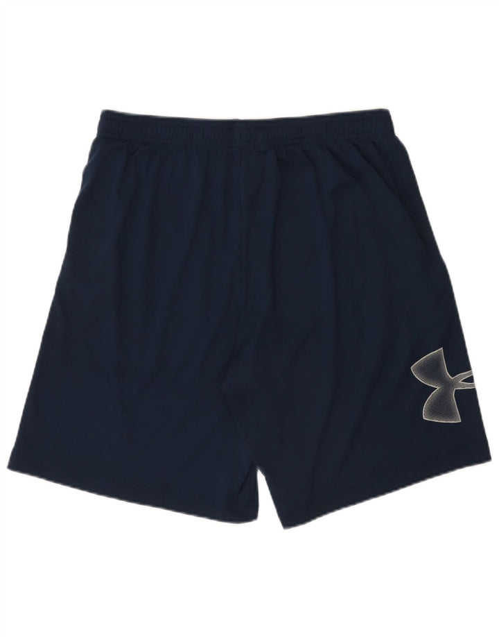 Мужские спортивные шорты с рисунком Under Armour, большие темно-синие, полиэстер