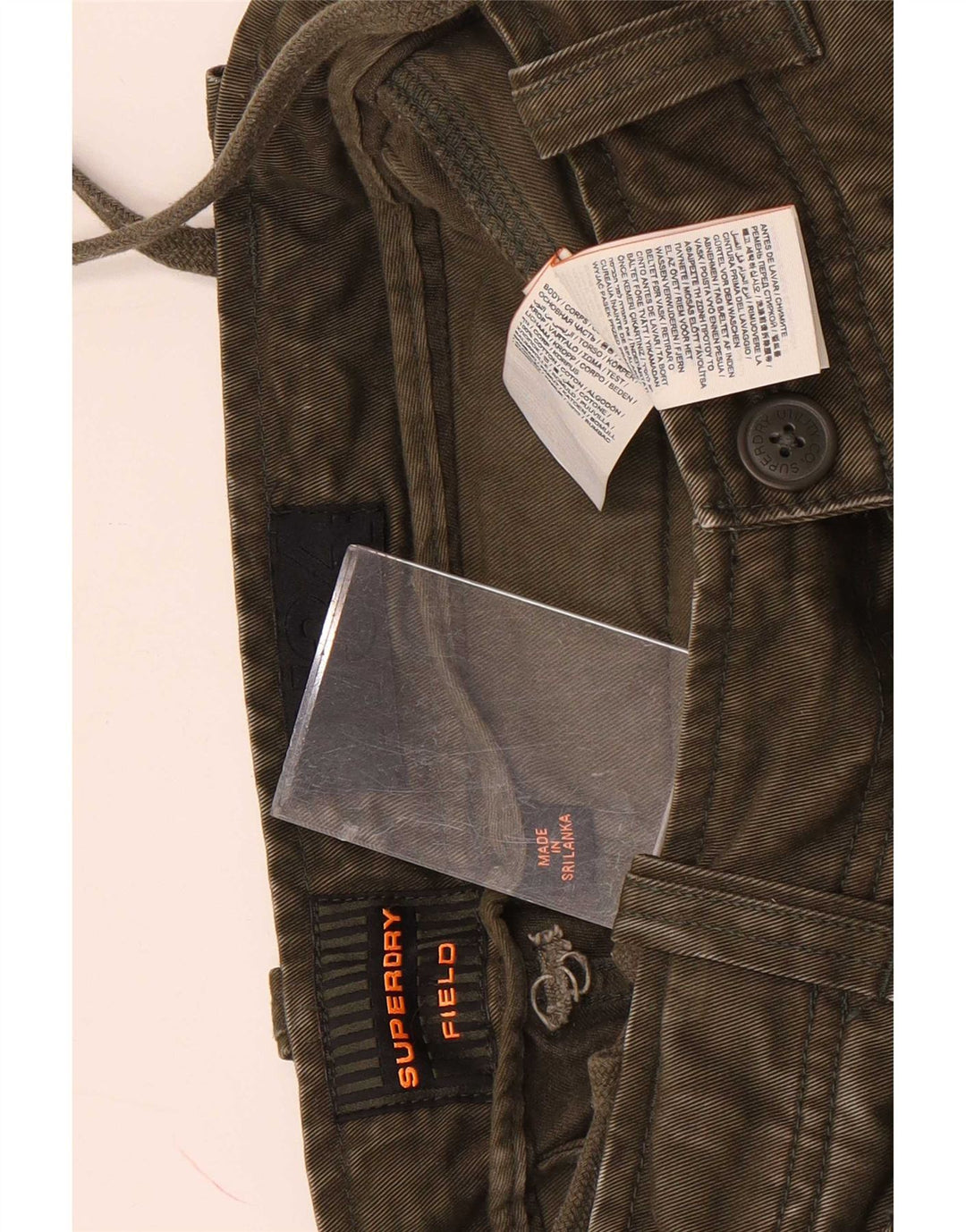 Мужские шорты карго Superdry W32, средний цвет хаки, хлопок