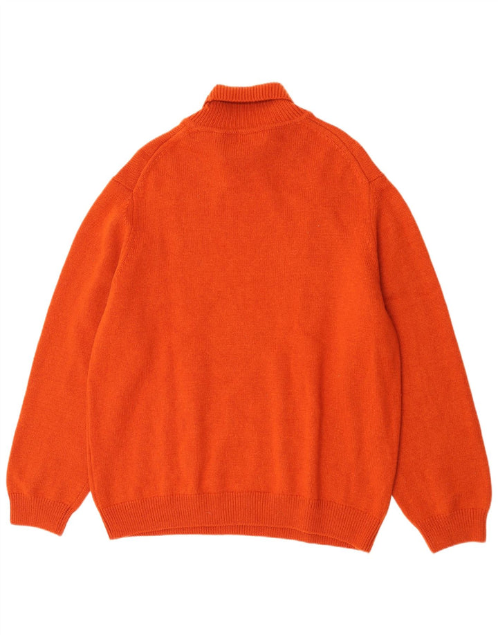 Мужской джемпер C&A с высоким воротником, 2XL, оранжевый, шерсть