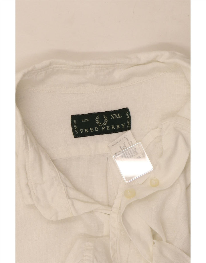 Мужская рубашка Fred Perry 2XL, белая льняная