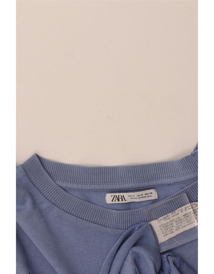 Мужская футболка Zara, маленький синий хлопок