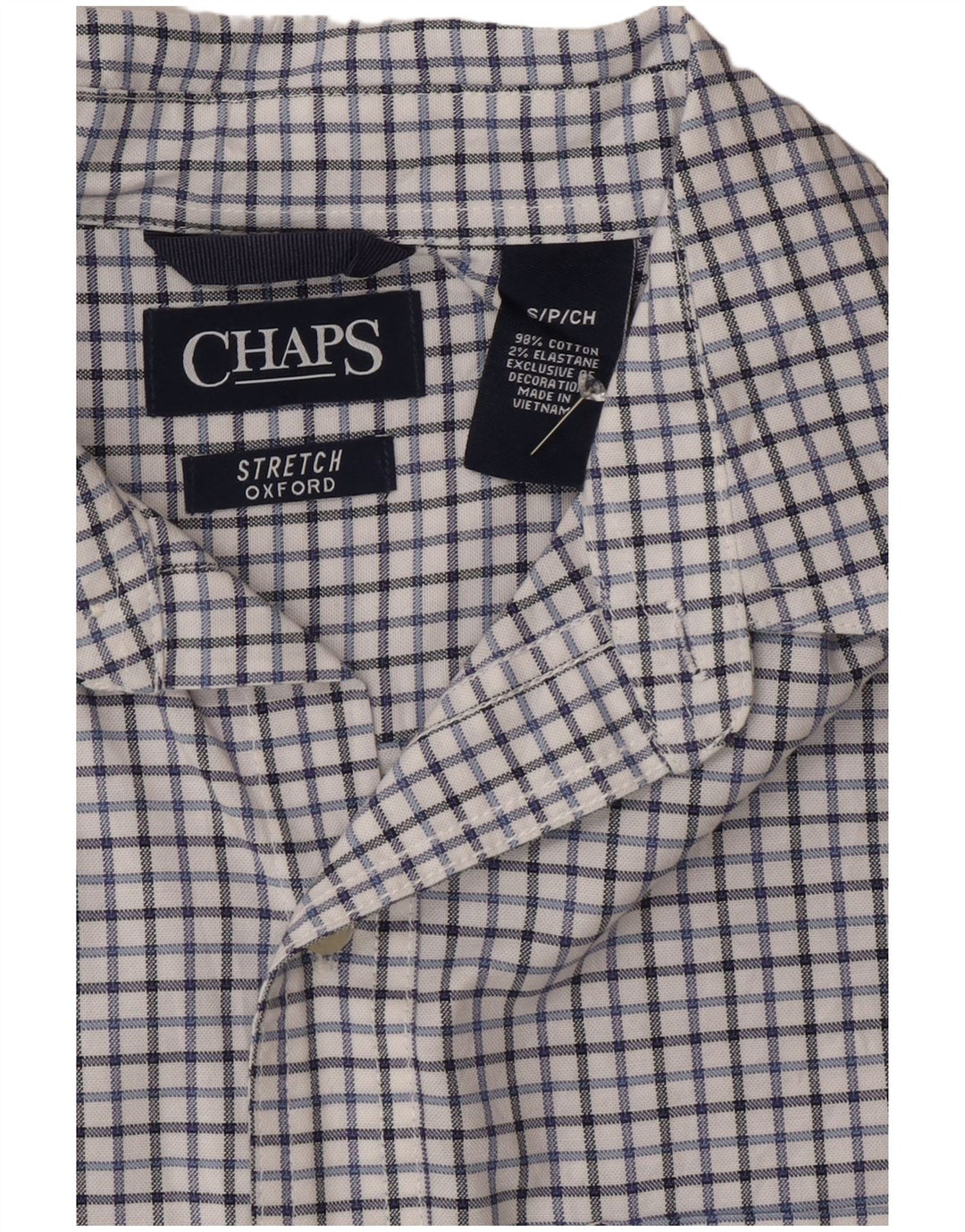 Мужская оксфордская рубашка Chaps, маленькая белая клетка, хлопок