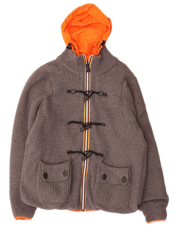 Мужская двусторонняя куртка K-WAY с капюшоном UK 36, маленькая, серая, полиамид