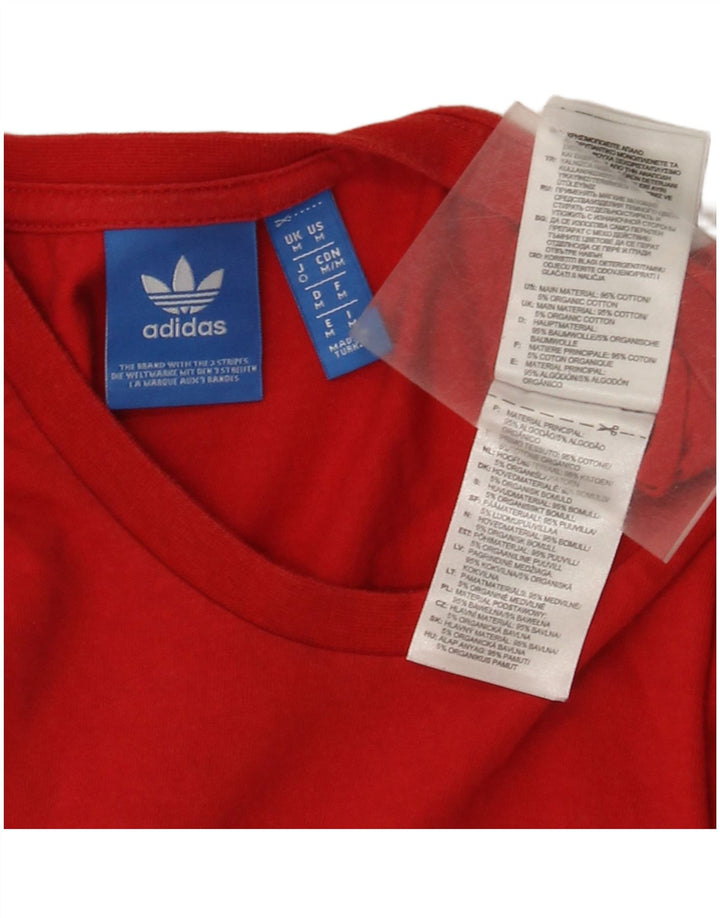 Мужская футболка Adidas с рисунком из хлопка среднего красного цвета